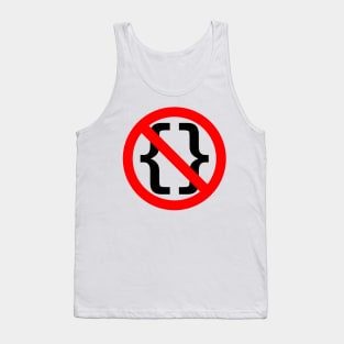 No Braces - Funny Python Programmer Design - Red/Black Tank Top